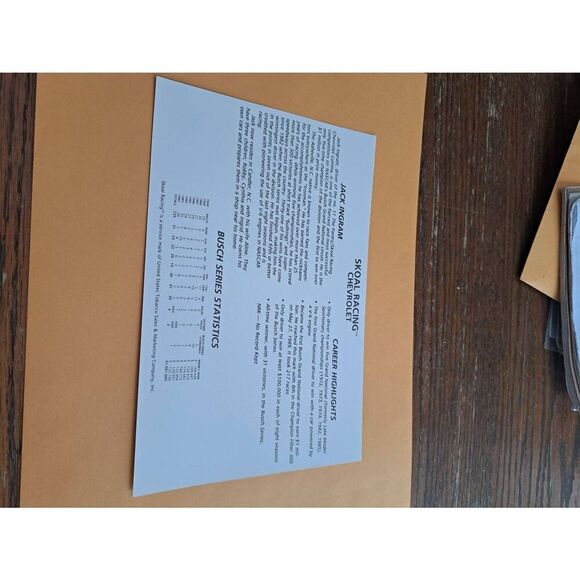 Vintage 1990 Jack Ingram Driver Card Skoal Racing Chevy Lumina NASCAR 6x9 - Picture 4 of 4